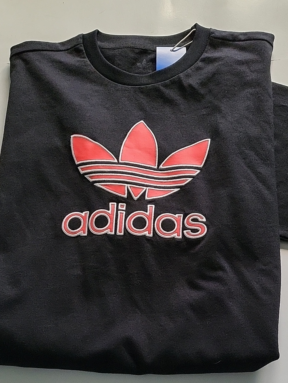 Adidas Originals Trefoil Logo Cotton t-shirt Girls Size XL BLACK Oversized Fit
